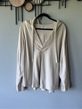 Old Navy Light Cream V-Neck Hoodie